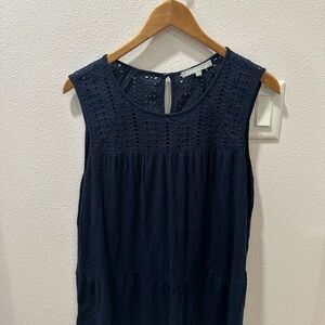 Daniel Rainn Navy Eyelet Top